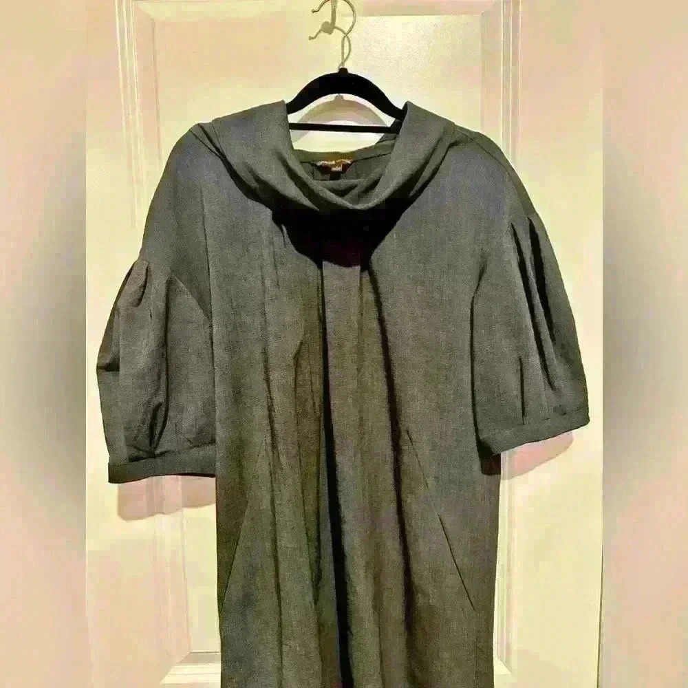 Adrienne Vittadini balloon sleeve grey tunic or mini balloon sleeve dress size 8 - Picture 4 of 5